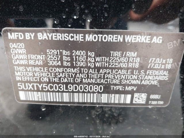 2020 BMW X3 XDRIVE30I 9