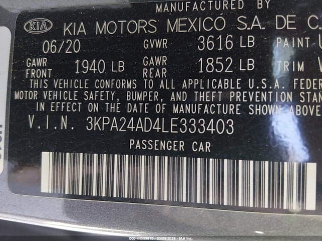 2020 KIA RIO S 9