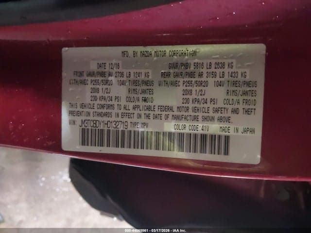 2017 MAZDA CX-9 GRAND TOURING 9