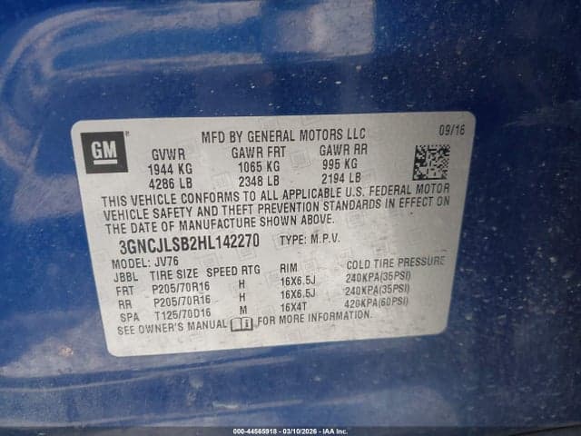 2017 CHEVROLET TRAX LT 9