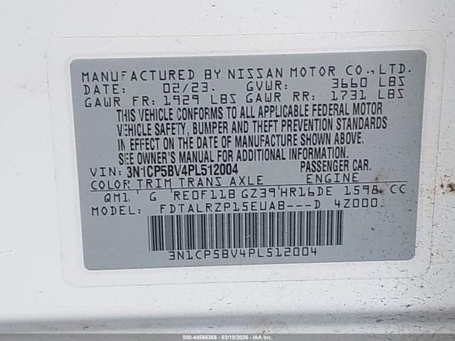 2023 NISSAN KICKS S XTRONIC CVT 9