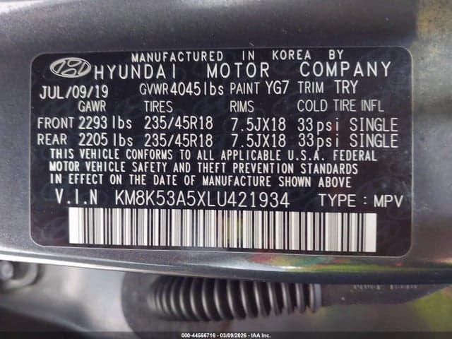 2020 HYUNDAI KONA ULTIMATE 9