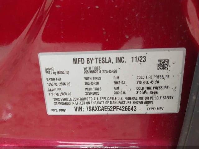 2023 TESLA MODEL X DUAL MOTOR ALL-WHEEL DRIVE/STANDARD RANGE 9