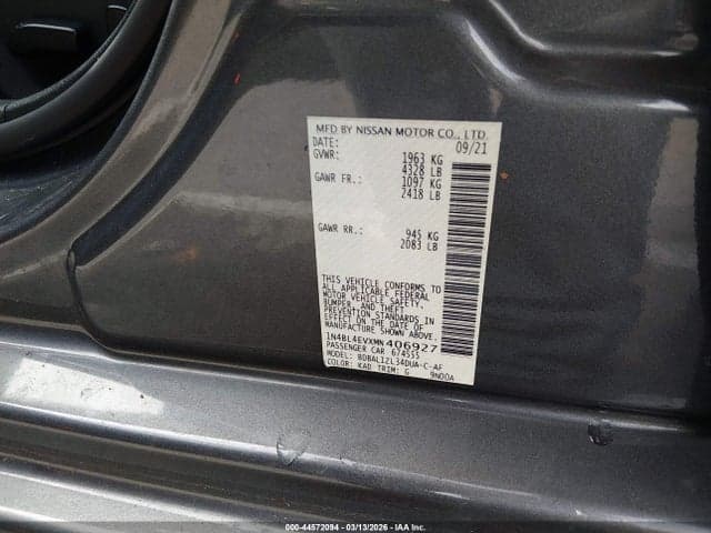 2021 NISSAN ALTIMA SL FWD 9
