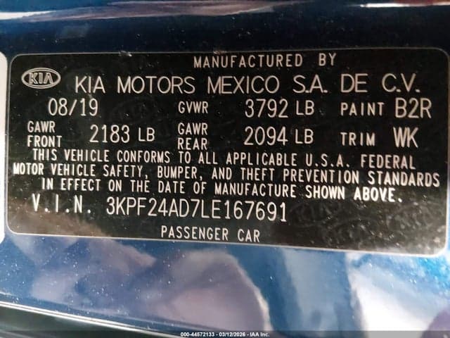 2020 KIA FORTE LXS 9