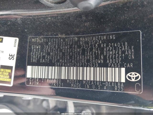 2024 TOYOTA COROLLA LE 9