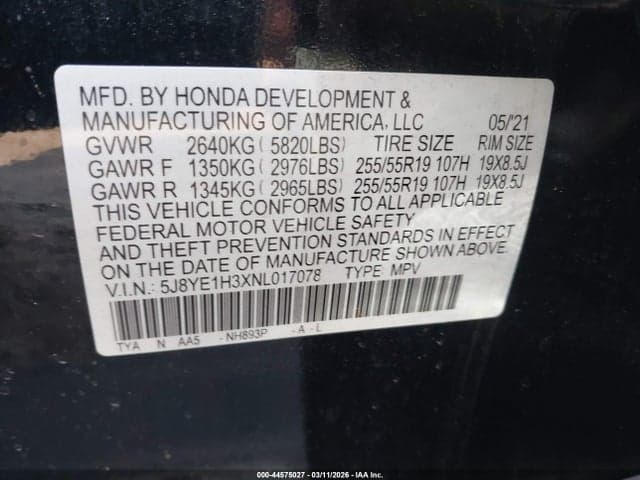 2022 ACURA MDX STANDARD 9