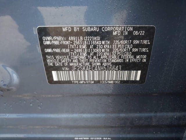 2022 SUBARU FORESTER PREMIUM 9