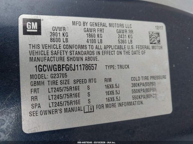 2018 CHEVROLET EXPRESS 2500 WORK VAN 9