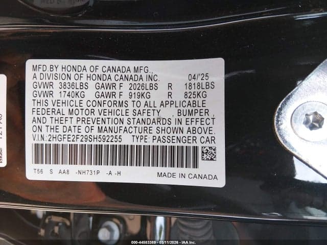 2025 HONDA CIVIC LX 10