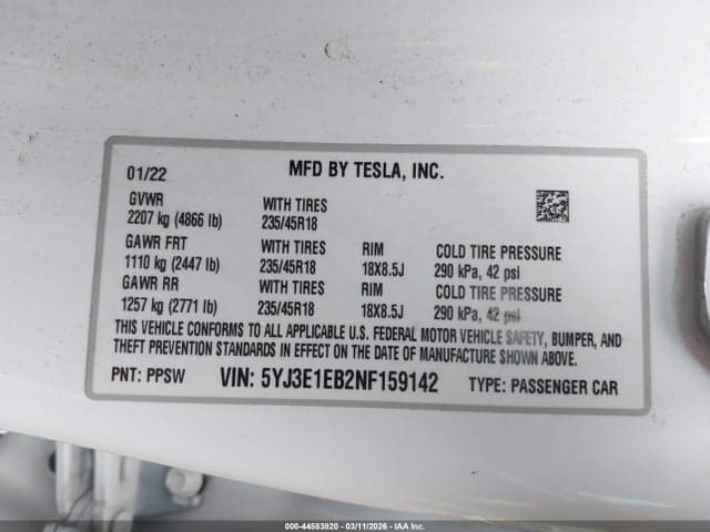 2022 TESLA MODEL 3 LONG RANGE DUAL MOTOR ALL-WHEEL DRIVE 9