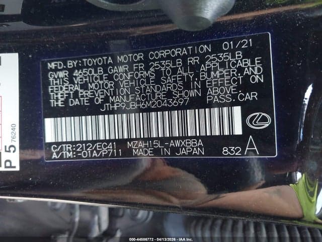 2021 LEXUS UX 250H 9