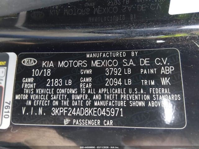 2019 KIA FORTE LXS 9