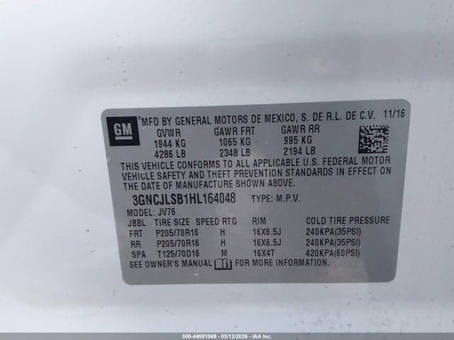 2017 CHEVROLET TRAX LT 9