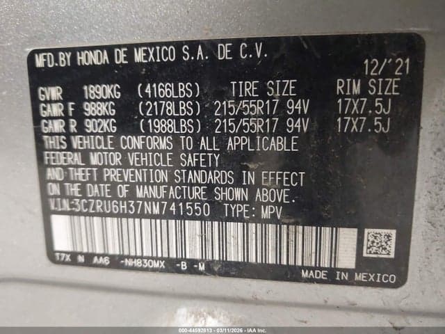 2022 HONDA HR-V AWD LX 9