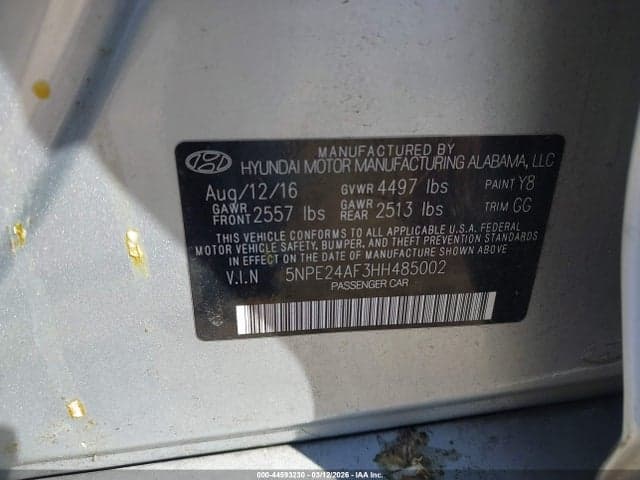 2017 HYUNDAI SONATA 9