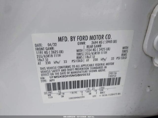 2022 FORD EXPLORER XLT 9