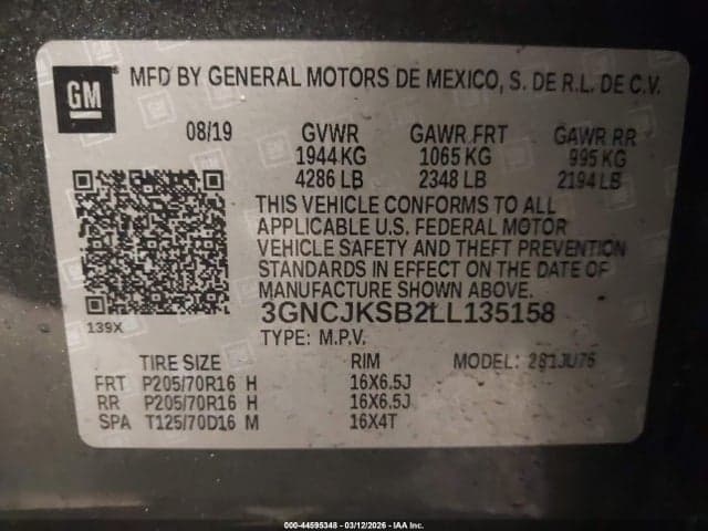 2020 CHEVROLET TRAX FWD LS 9
