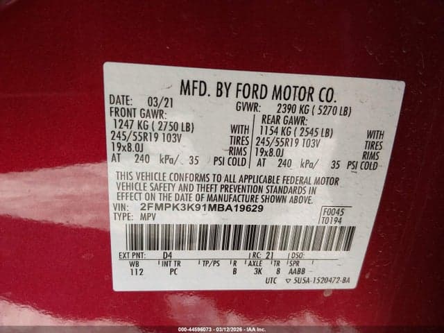 2021 FORD EDGE TITANIUM 9