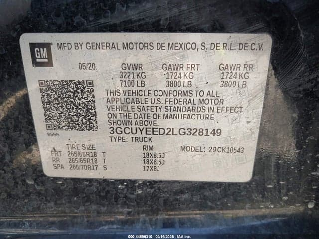 2020 CHEVROLET SILVERADO 1500 4WD SHORT BED RST 9