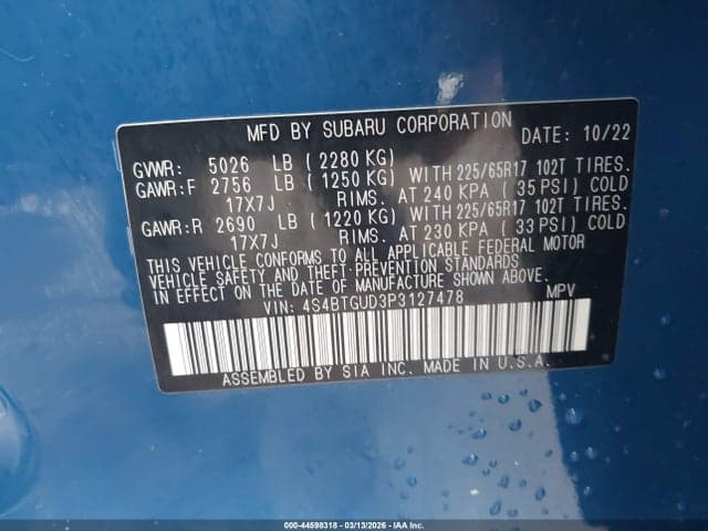 2023 SUBARU OUTBACK WILDERNESS 9