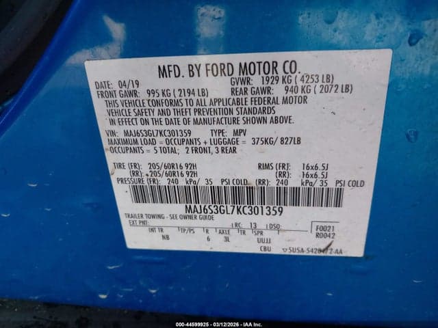 2019 FORD ECOSPORT SE 9