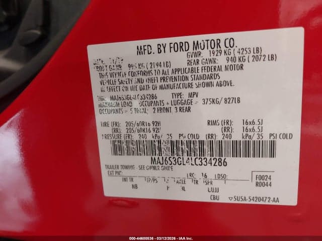 2020 FORD ECOSPORT SE 9