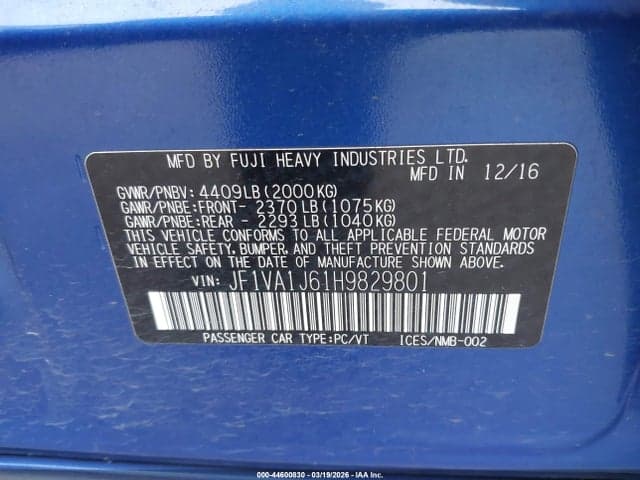 2017 SUBARU WRX LIMITED 9