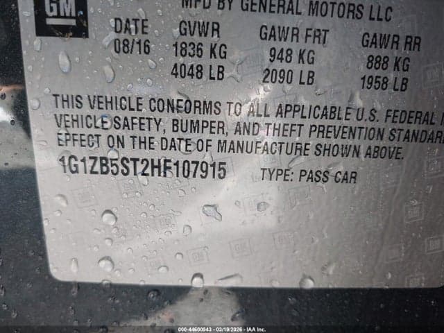 2017 CHEVROLET MALIBU LS 9