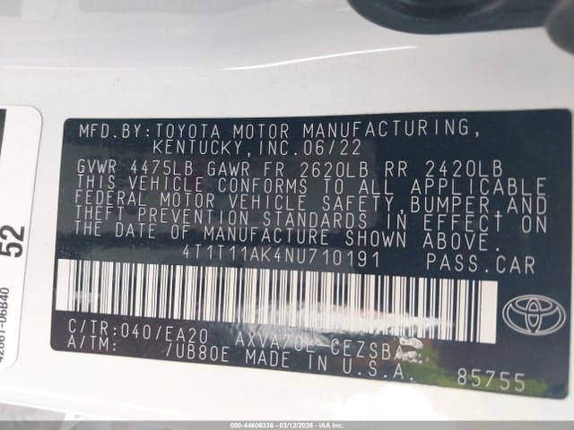 2022 TOYOTA CAMRY SE 9