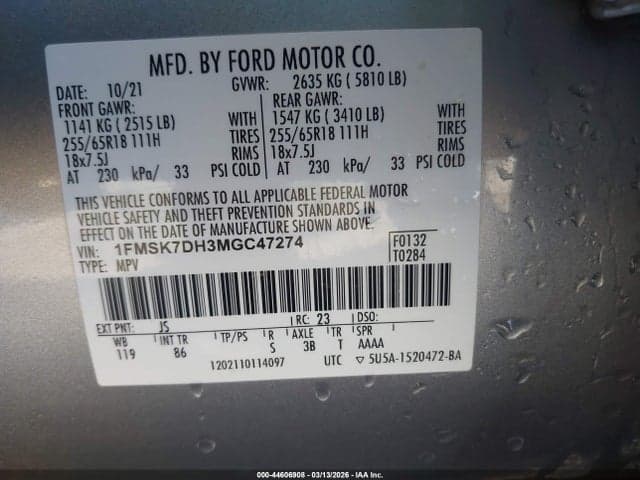 2021 FORD EXPLORER XLT 9