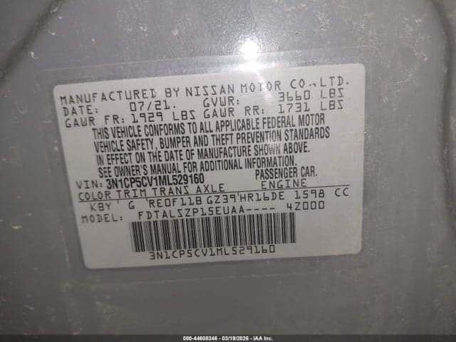 2021 NISSAN KICKS SV XTRONIC CVT 9