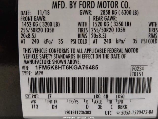 2019 FORD EXPLORER PLATINUM 9