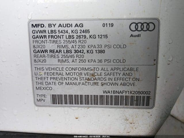 2019 AUDI Q5 45 PREMIUM 9