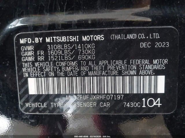 2024 MITSUBISHI MIRAGE G4 ES 9