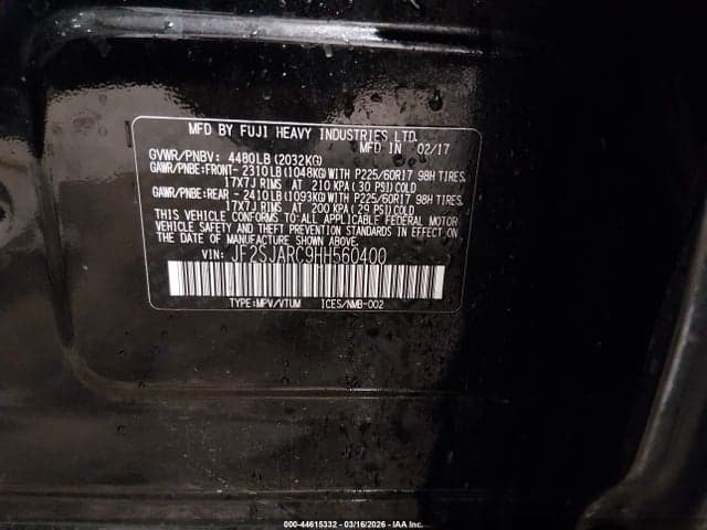 2017 SUBARU FORESTER 2.5I LIMITED 9