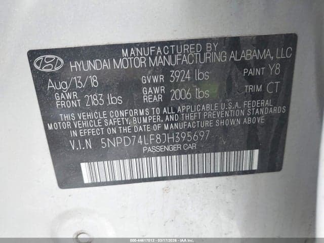 2018 HYUNDAI ELANTRA SE 9
