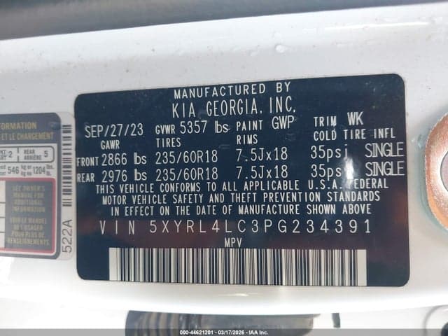 2023 KIA SORENTO S 9