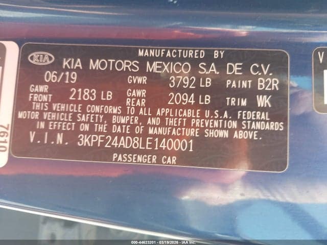2020 KIA FORTE LXS 9