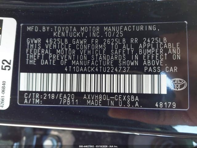 2026 TOYOTA CAMRY SE 9