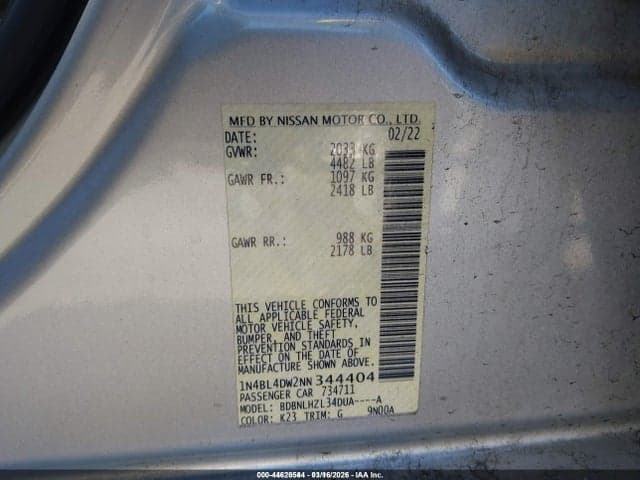 2022 NISSAN ALTIMA SV INTELLIGENT AWD 9