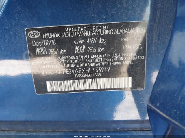 2017 HYUNDAI SONATA 9