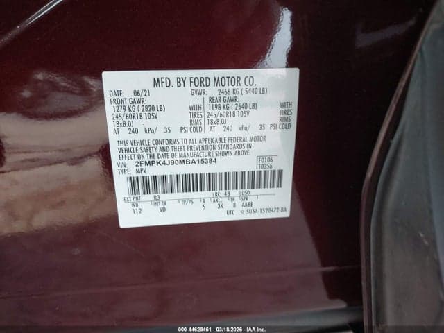 2021 FORD EDGE SEL 9