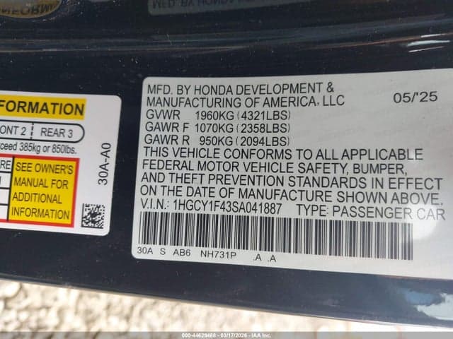 2025 HONDA ACCORD SE 9