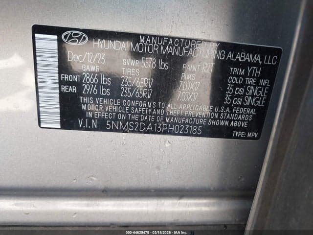2023 HYUNDAI SANTA FE HYBRID BLUE 9
