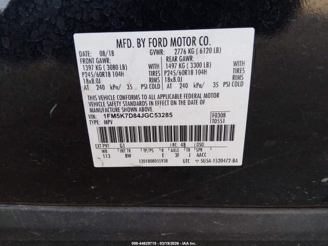 2018 FORD EXPLORER XLT 9