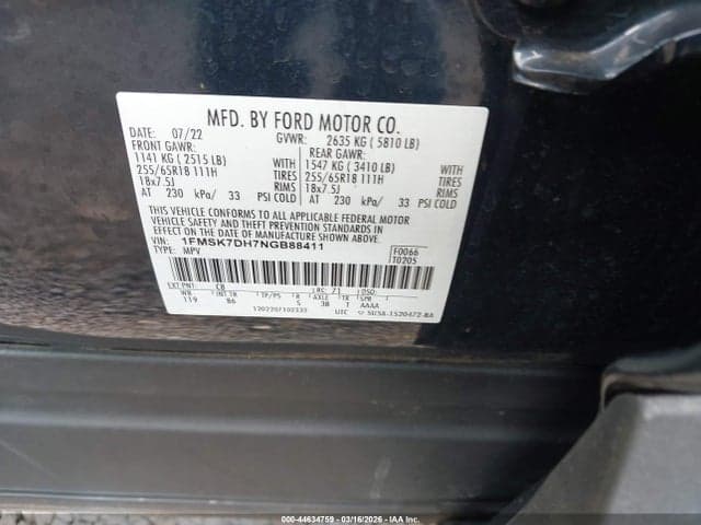 2022 FORD EXPLORER XLT 9