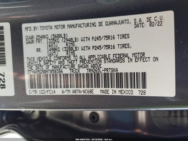 2022 TOYOTA TACOMA SR5 9
