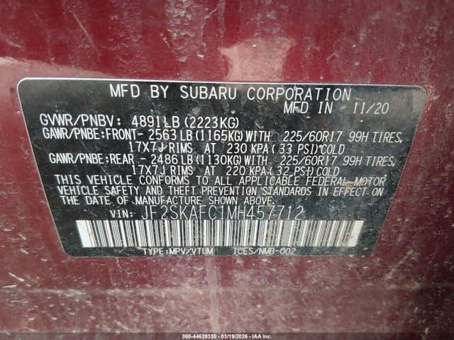 2021 SUBARU FORESTER PREMIUM 9