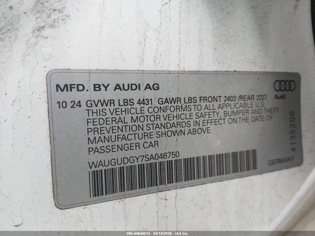 2025 AUDI A3 PREMIUM 40 TFSI QUATTRO S TRONIC 10